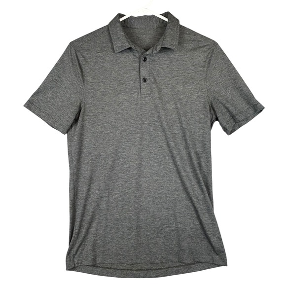 Lululemon Other - Lululemon Mens Short Sleeve Polo Shirt Heathered Charcoal Grey Activewear Golf
